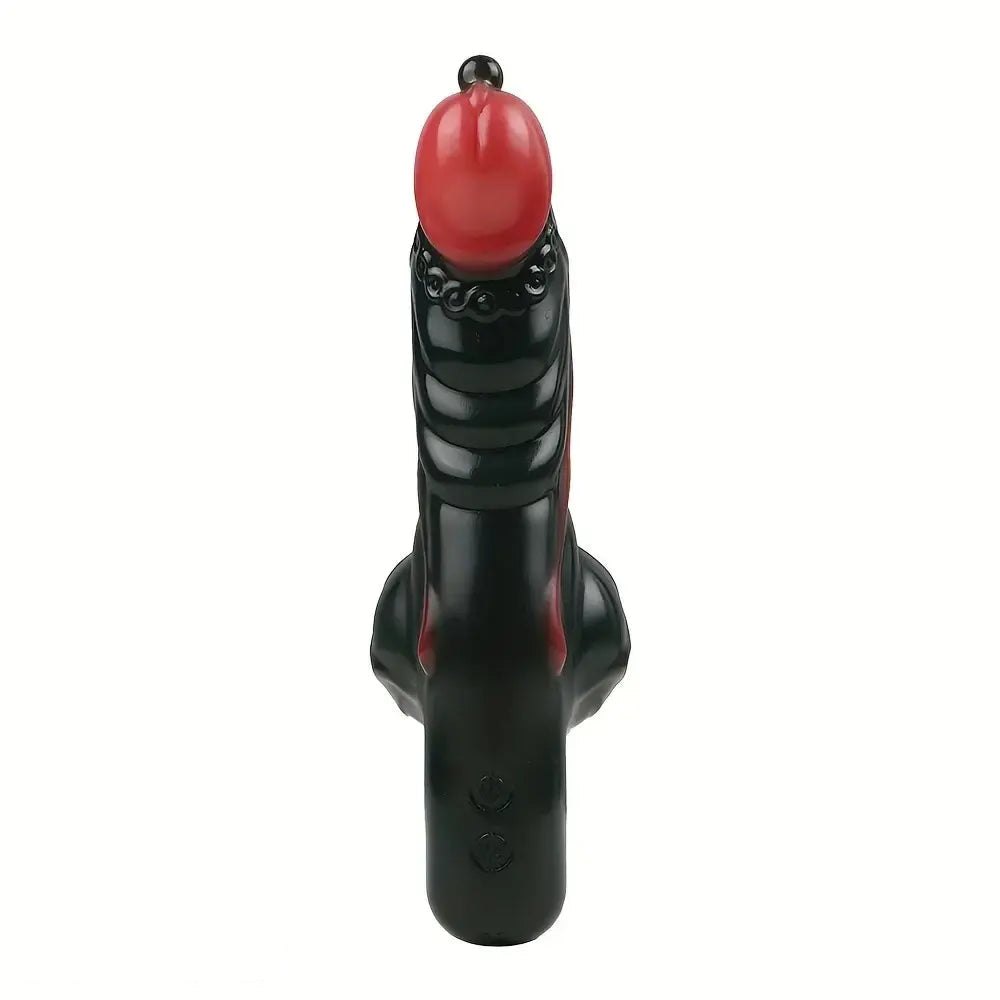 Red tentacle handle fantasy silicone dildo