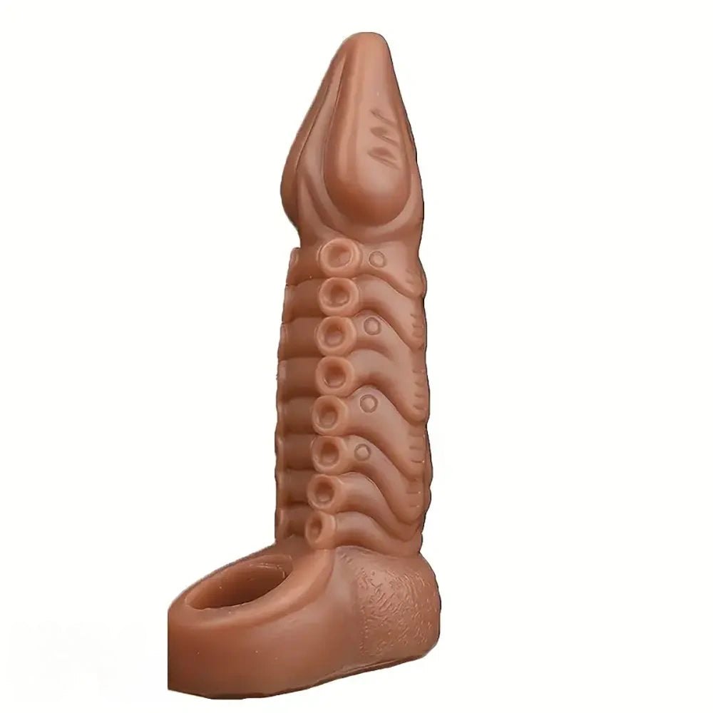 #1 tentacle ridged silicone hollow sleeve dildo