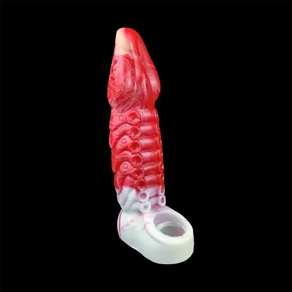 #3 tentacle ridged silicone hollow sleeve dildo
