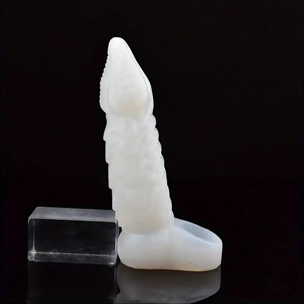 #5 tentacle ridged silicone hollow sleeve dildo