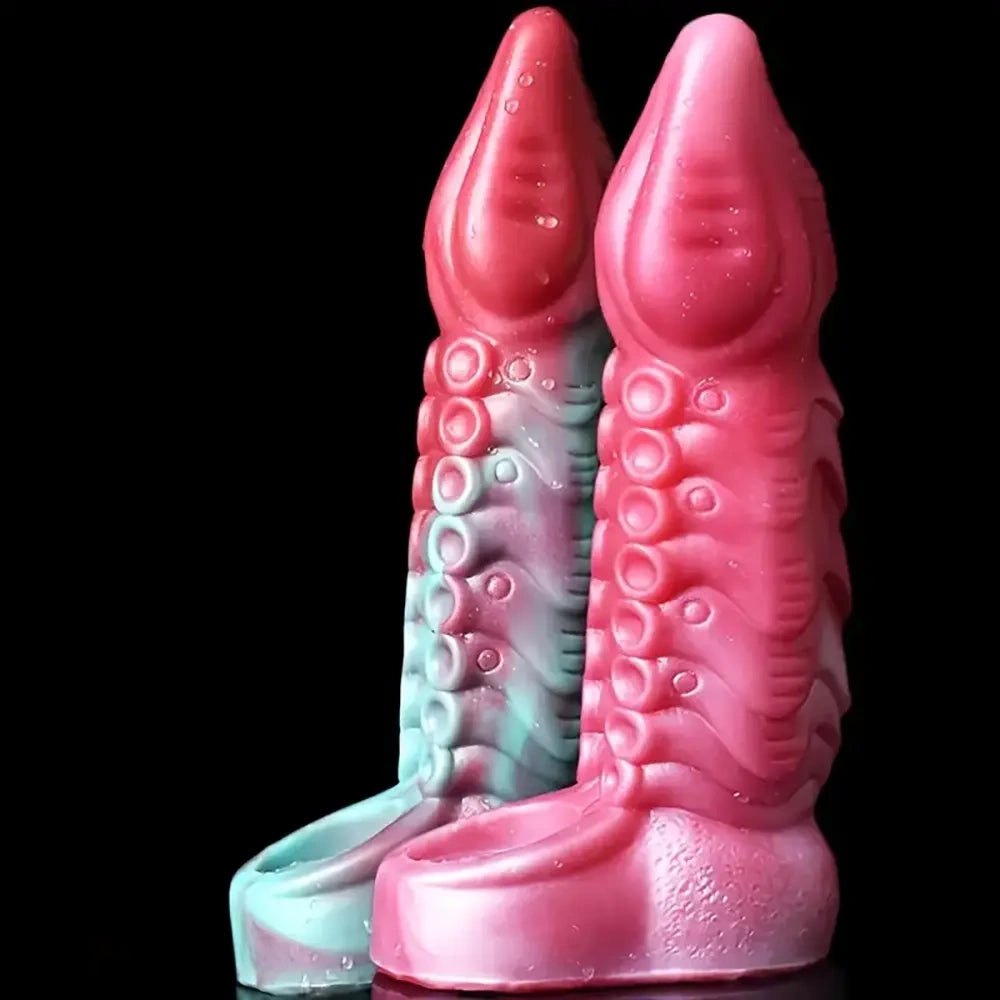 Tentacle ridged silicone hollow sleeve dildo, photo 13