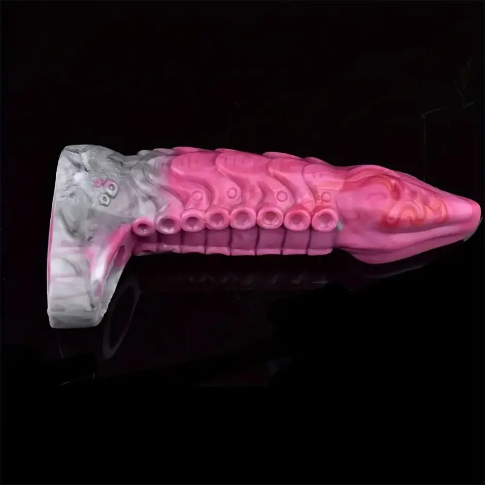Tentacle ridged silicone hollow sleeve dildo, photo 6