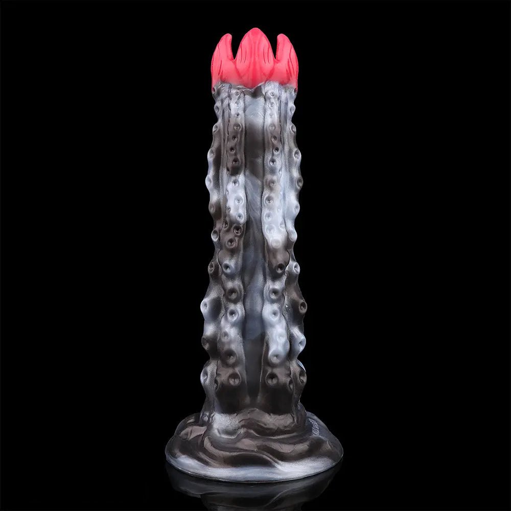 Tentacle textured fantasy dildo with inflatable pump, photo 4