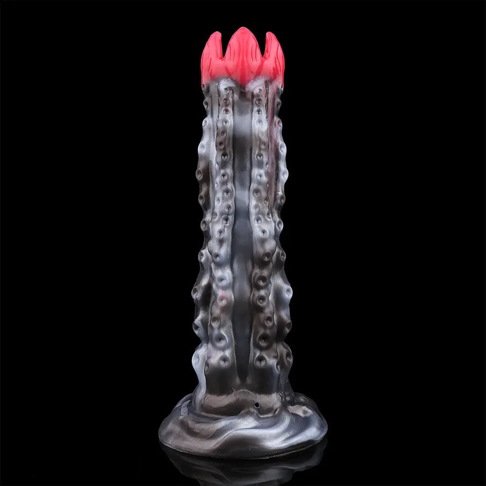 Tentacle textured fantasy dildo with inflatable pump, photo 5