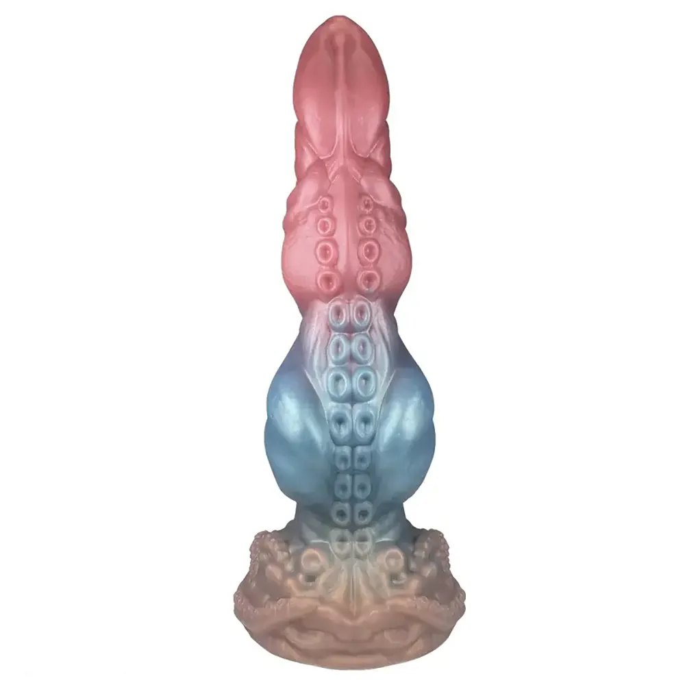 Textured tentacle fantasy dildo with big knot base, photo 1