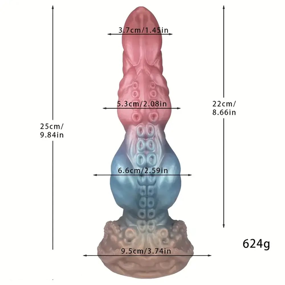 Textured tentacle fantasy dildo with big knot base, photo 5