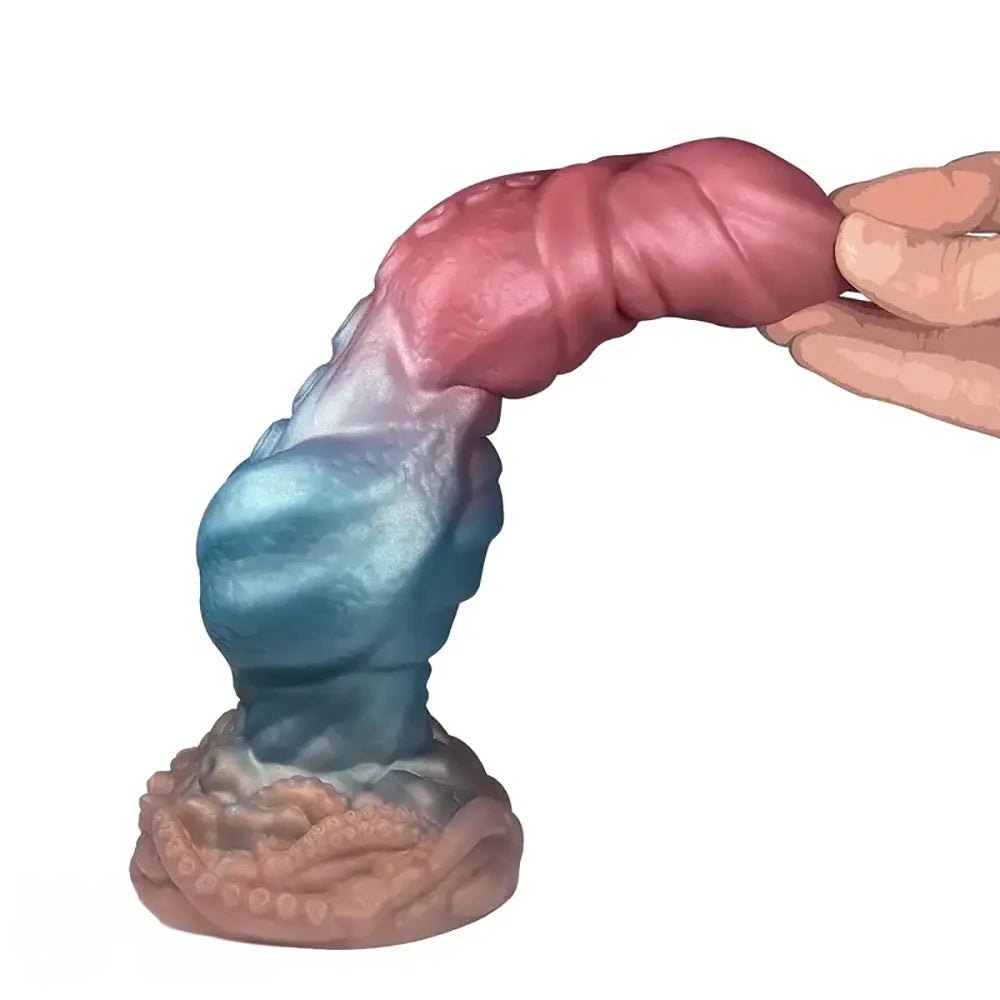 Textured tentacle fantasy dildo with big knot base, photo 8