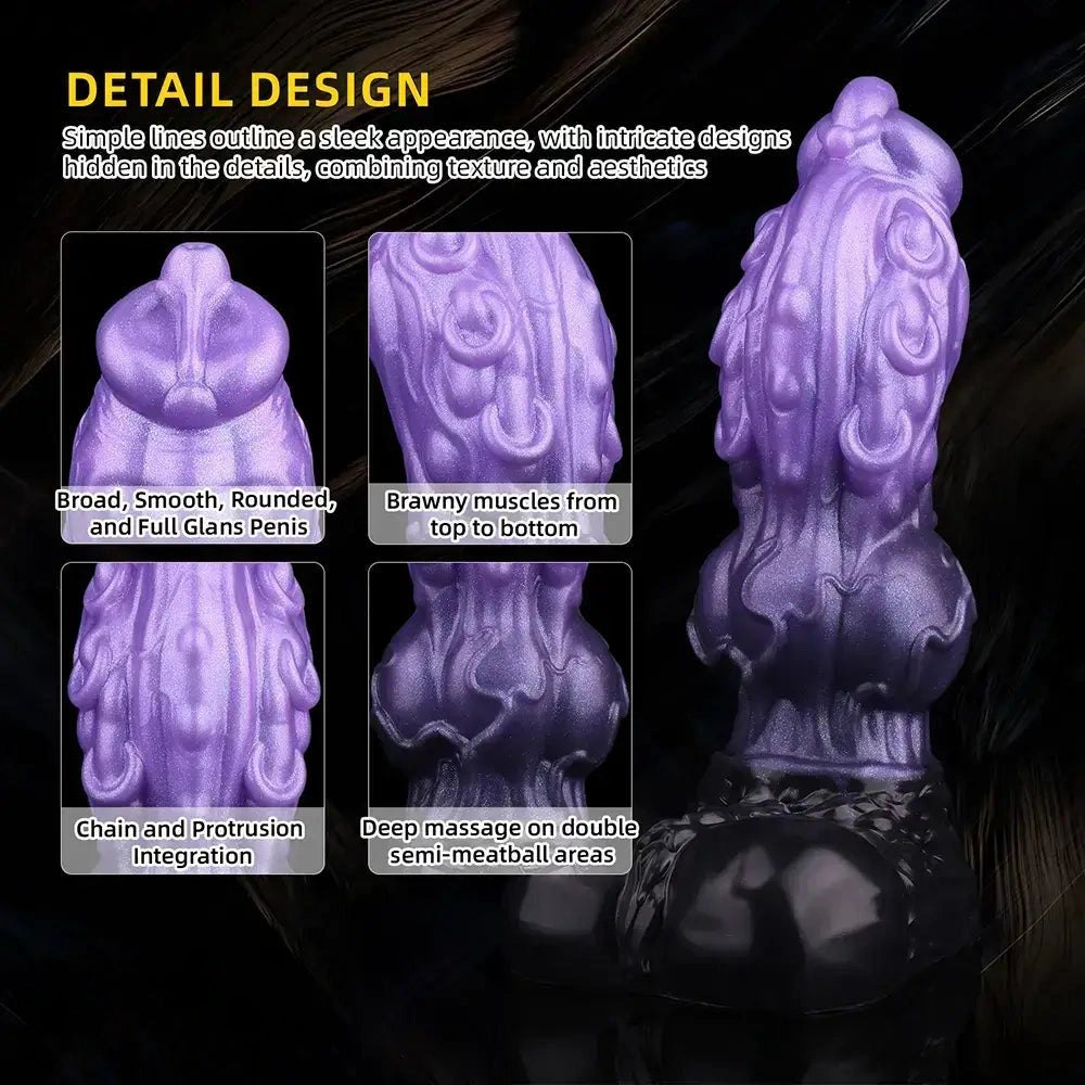 Purple tentacle knot fantasy silicone dildo, photo 4