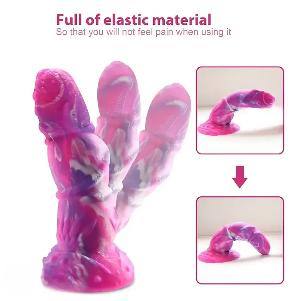 Mixed pink purple tentacle fantasy dildo, photo 2