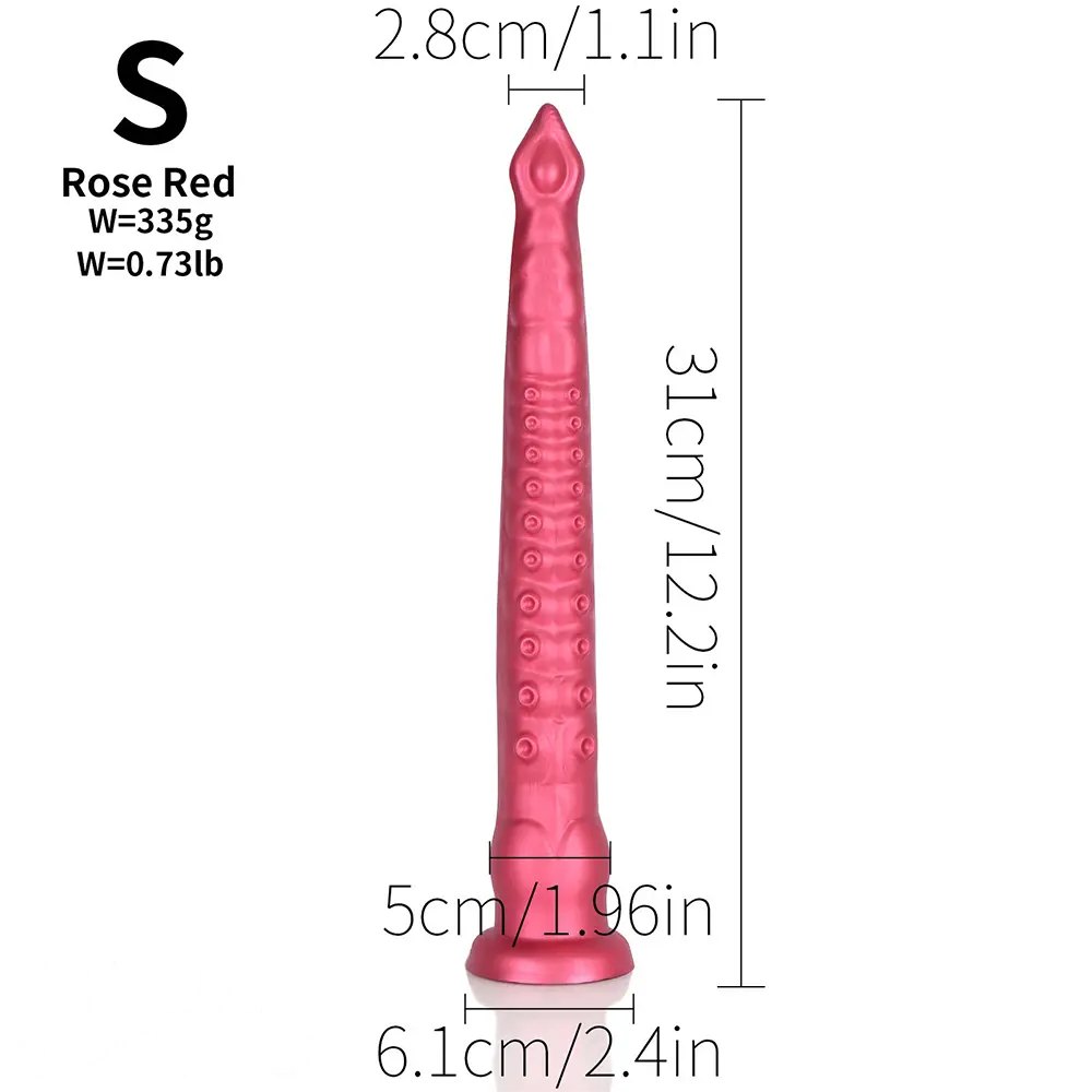 Red tentacle monster fantasy dildo with suction cup base