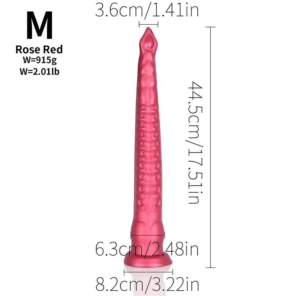 Red tentacle monster fantasy dildo with suction cup base