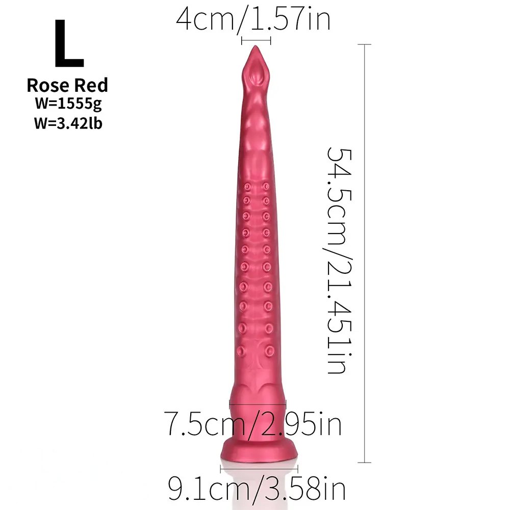 Red tentacle monster fantasy dildo with suction cup base