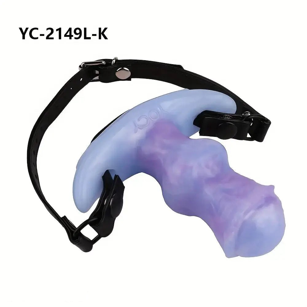 Purple tentacle textured mouth gag dildo, photo 1