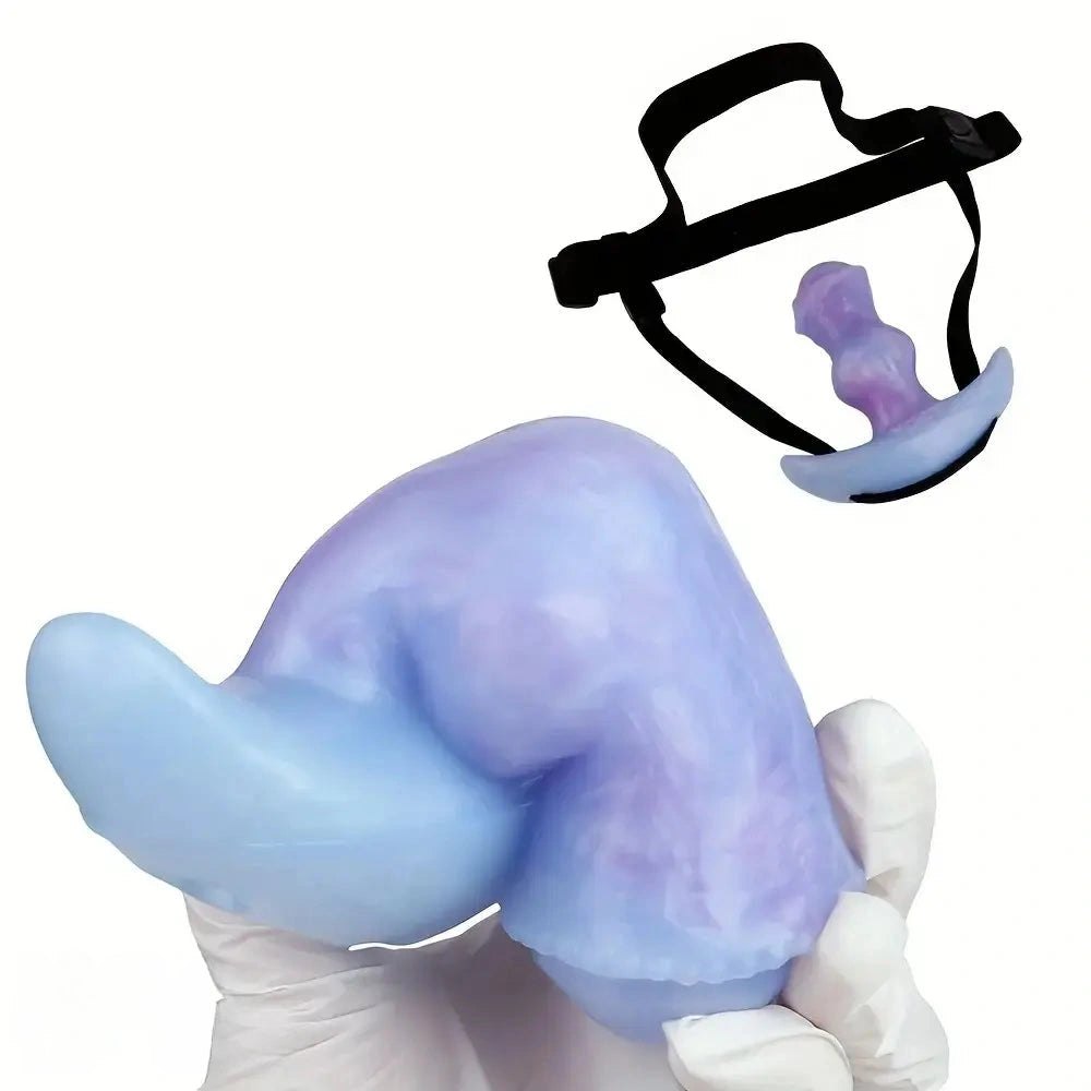 Purple tentacle textured mouth gag dildo, photo 10