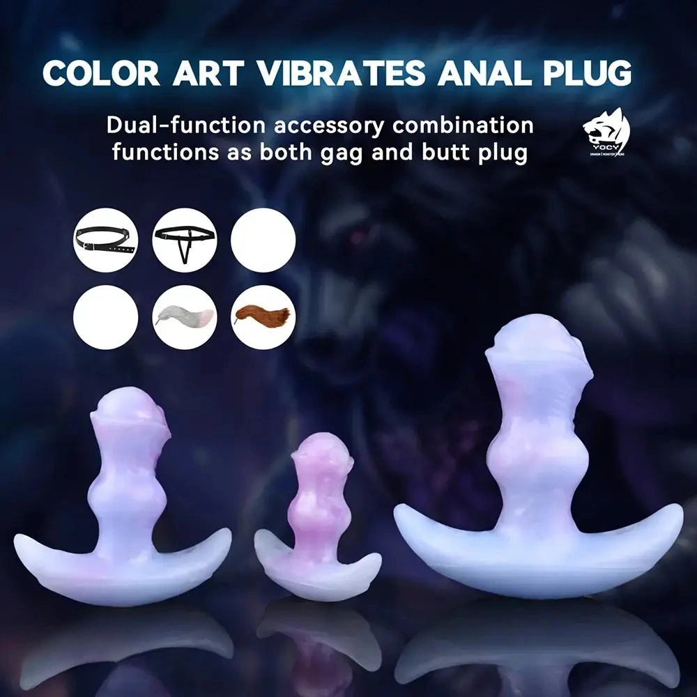 Purple tentacle textured mouth gag dildo, photo 5