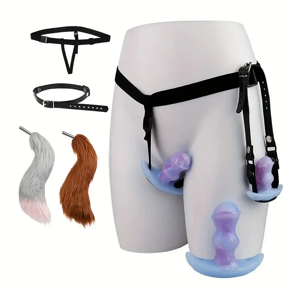 Purple tentacle textured mouth gag dildo, photo 6