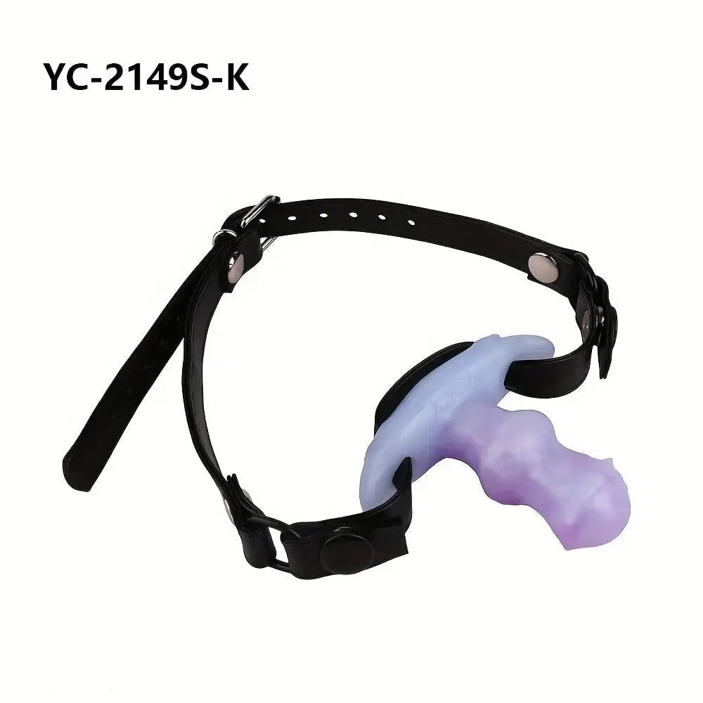 Purple tentacle textured mouth gag dildo, photo 7