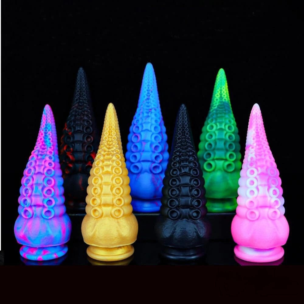 Multicolor tentacle liquid silicone anal plug, photo 1
