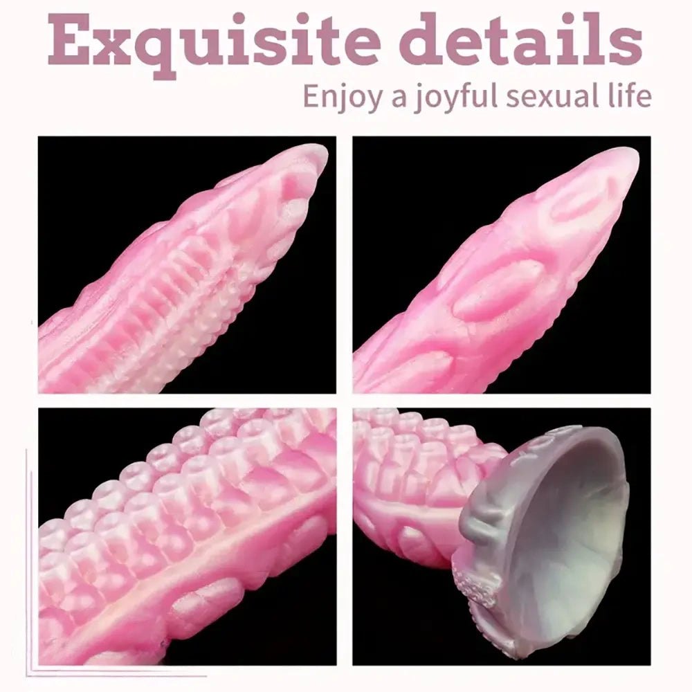 Pink silicone tentacle octopus fantasy dildo, photo 3