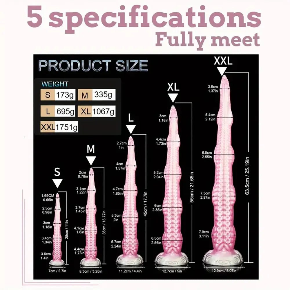 Pink silicone tentacle octopus fantasy dildo, photo 4