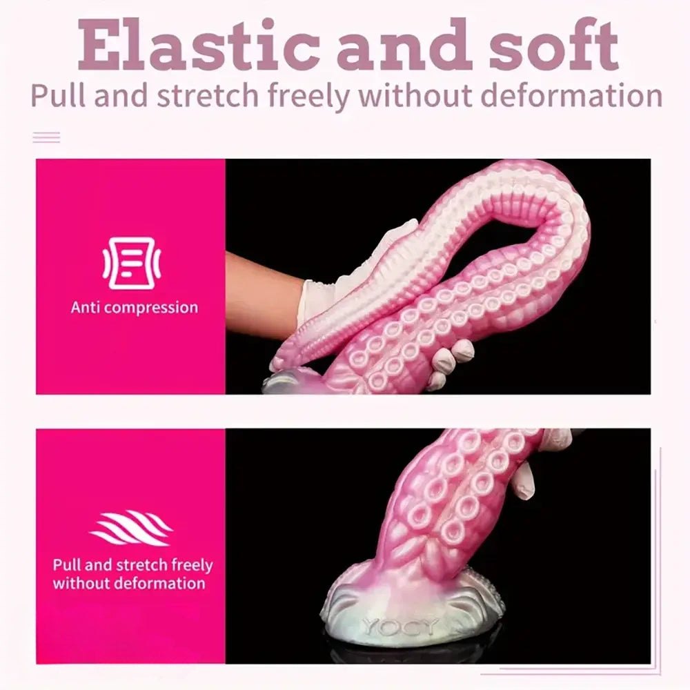 Pink silicone tentacle octopus fantasy dildo, photo 9