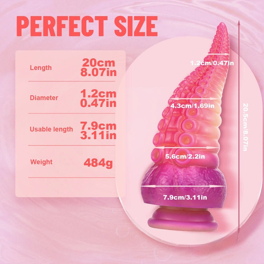 Ombre tentacle liquid silicone fantasy dildo, photo 15