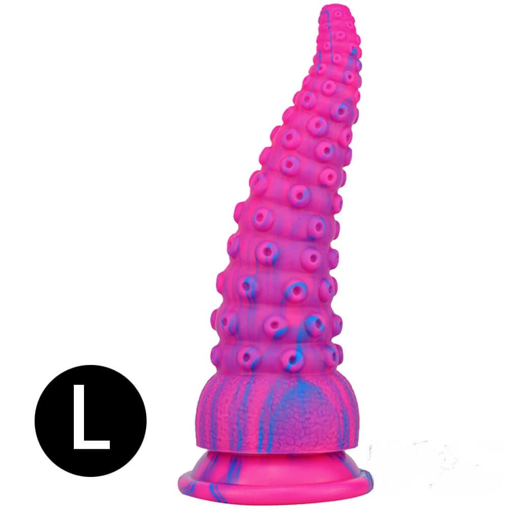 Pink tentacle textured butt plug