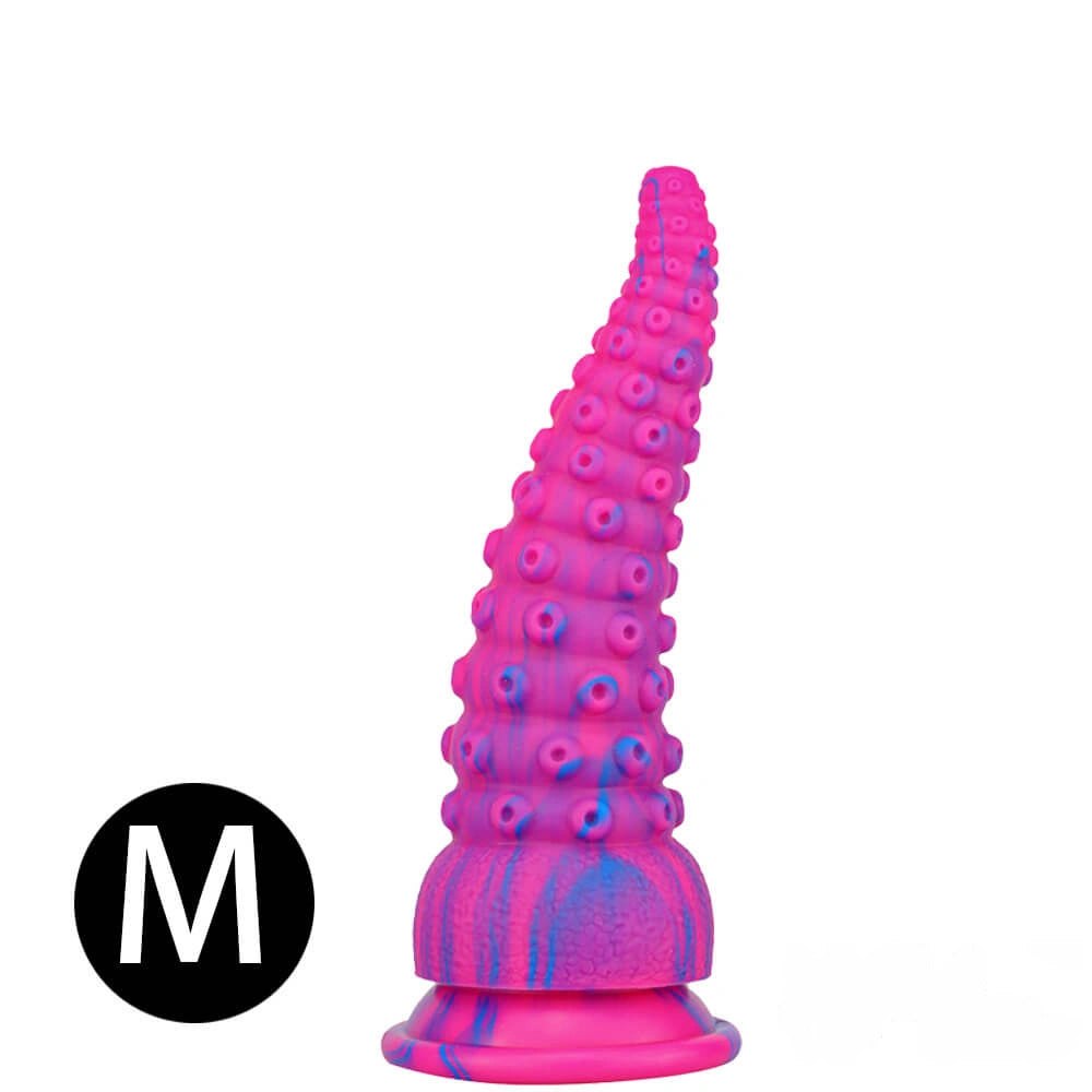 Pink tentacle textured butt plug