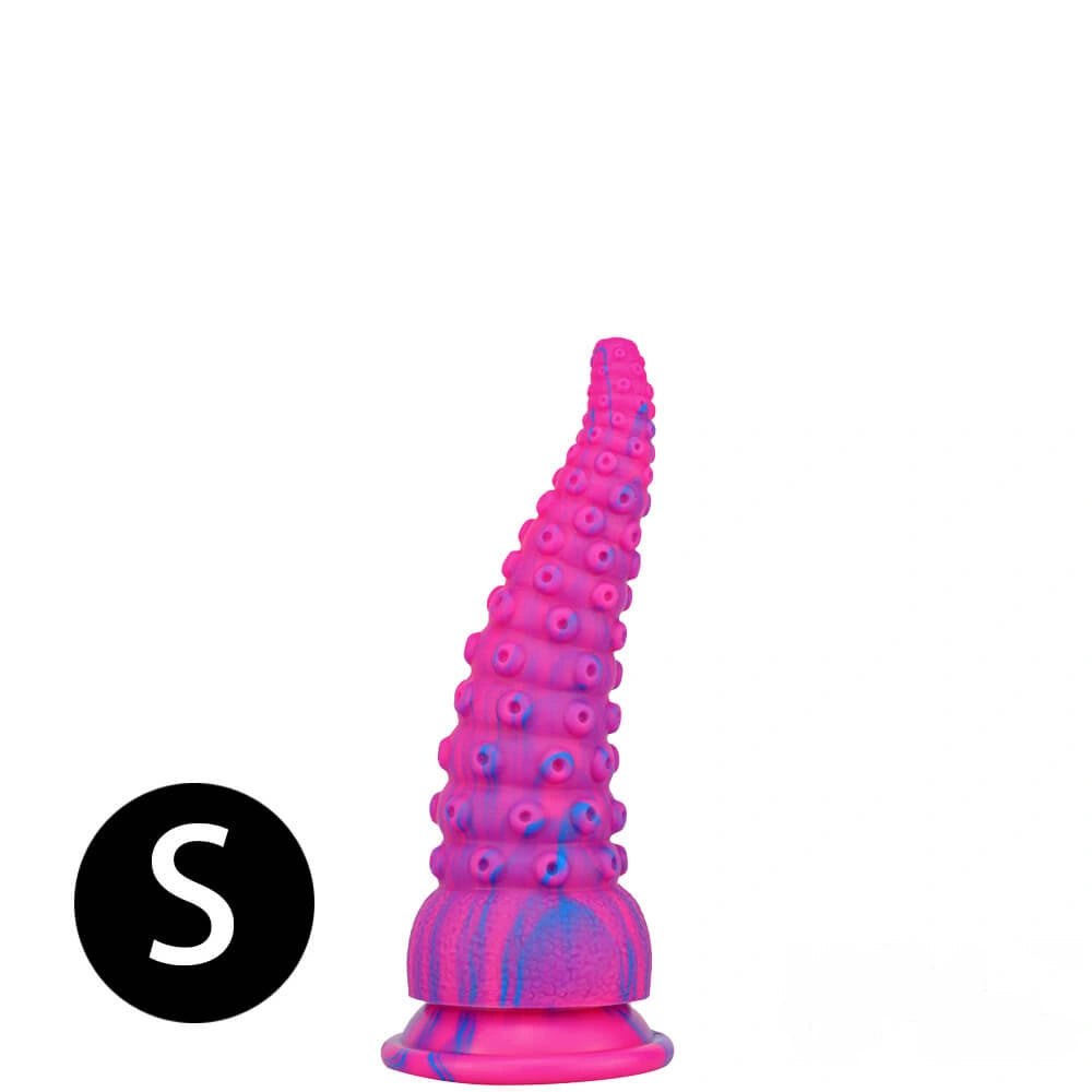 Pink tentacle textured butt plug