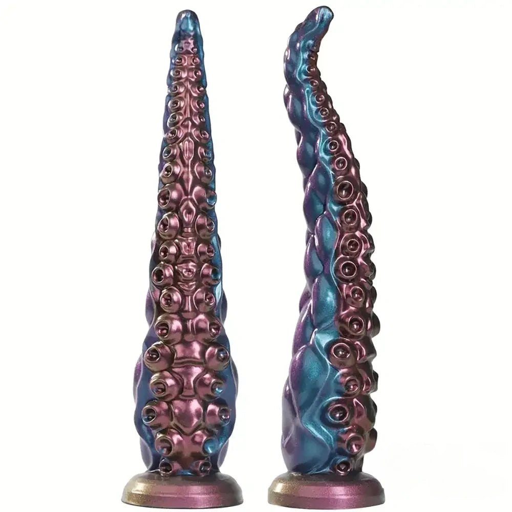 Colorful blue and pink tentacle silicone dildo, photo 1