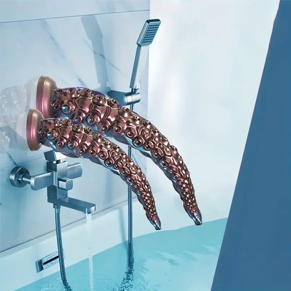 Colorful blue and pink tentacle silicone dildo, photo 2