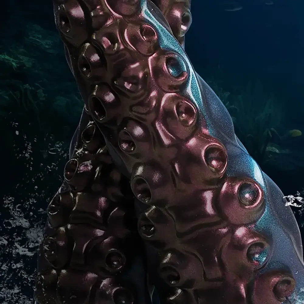 Colorful blue and pink tentacle silicone dildo, photo 5