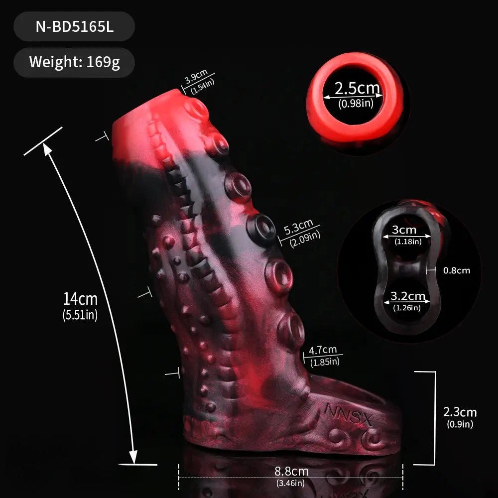 Tentacle textured silicone penis sleeve, photo 16