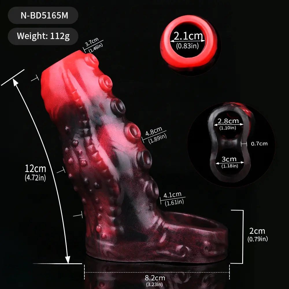 Tentacle textured silicone penis sleeve, photo 17