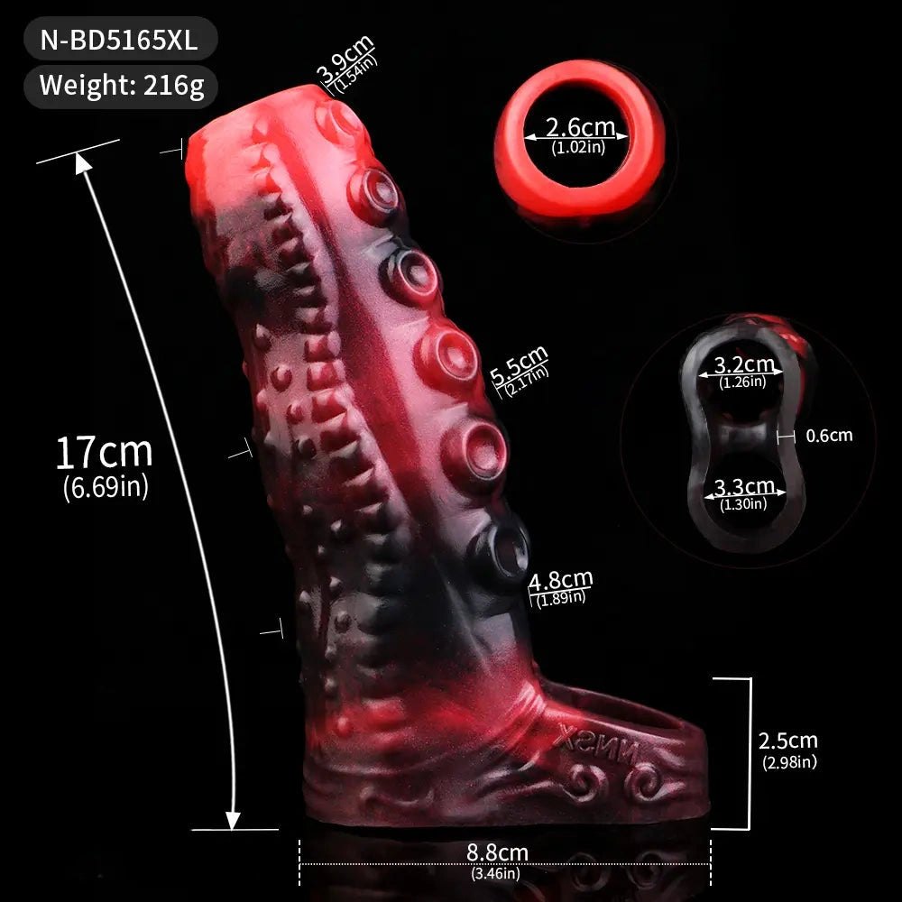 Tentacle textured silicone penis sleeve, photo 19