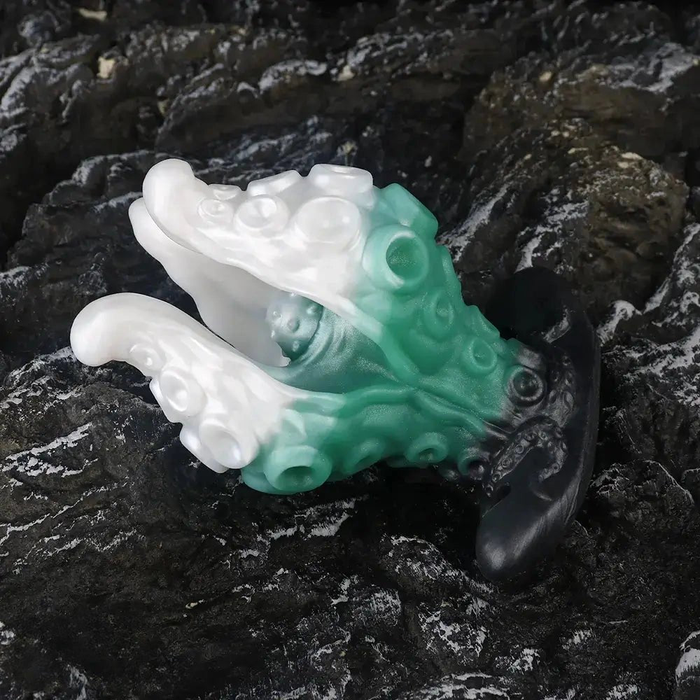 White and green tentacle strap-on harness dildo, photo 15