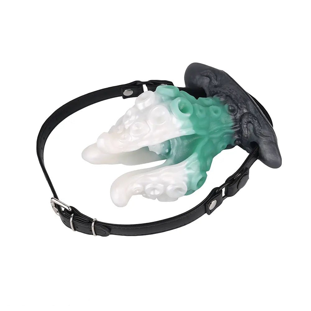 White and green tentacle strap-on harness dildo, photo 20