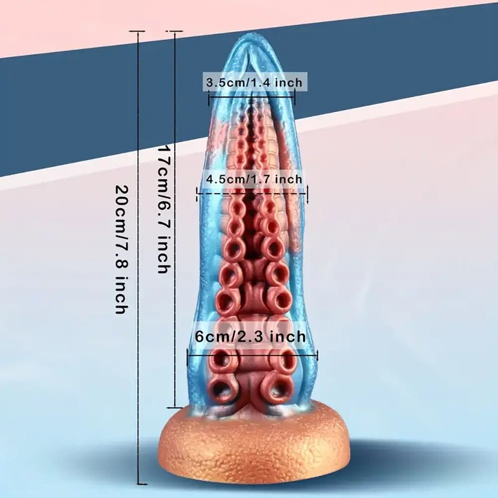 Colorful textured tentacle suction cup dildo, photo 4