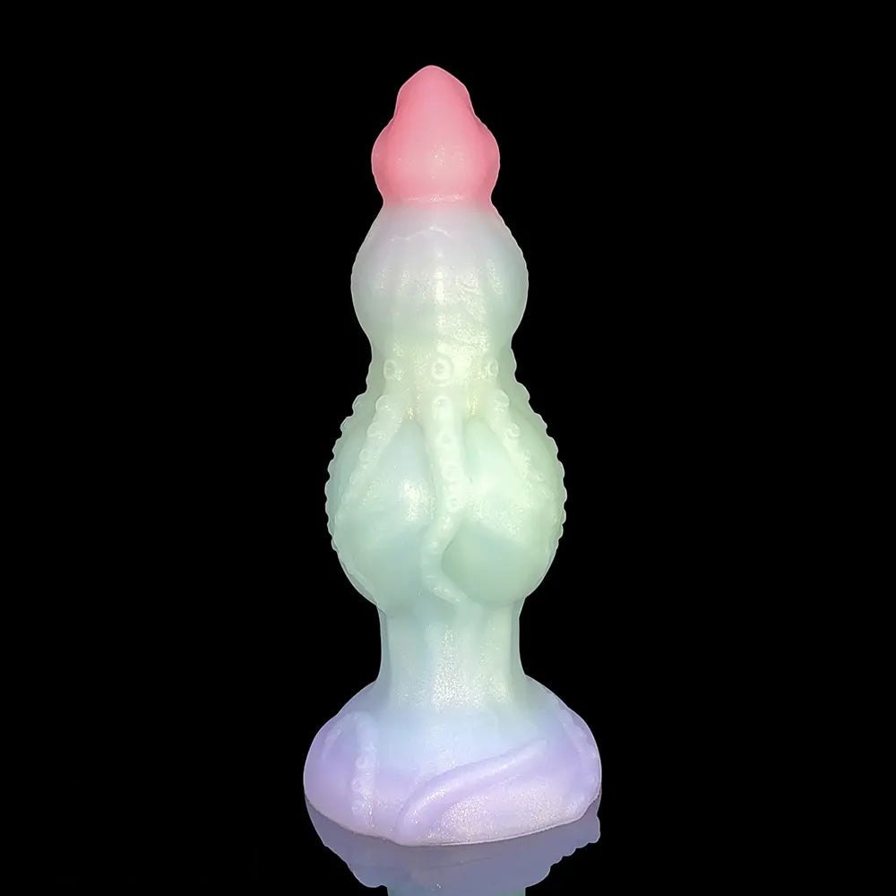 Clear tentacle tapered fantasy silicone dildo, photo 2