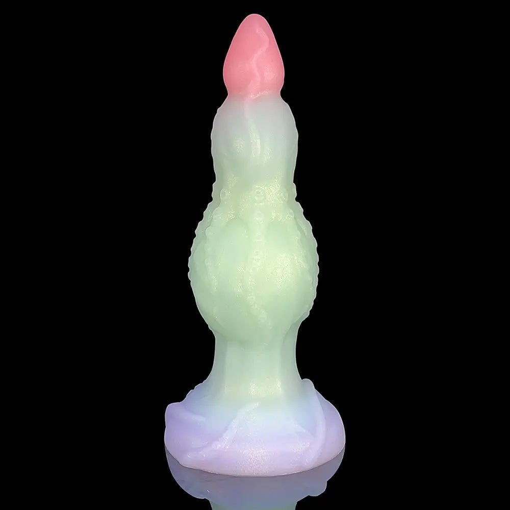 Clear tentacle tapered fantasy silicone dildo, photo 3