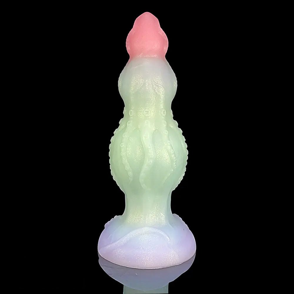 Clear tentacle tapered fantasy silicone dildo, photo 4