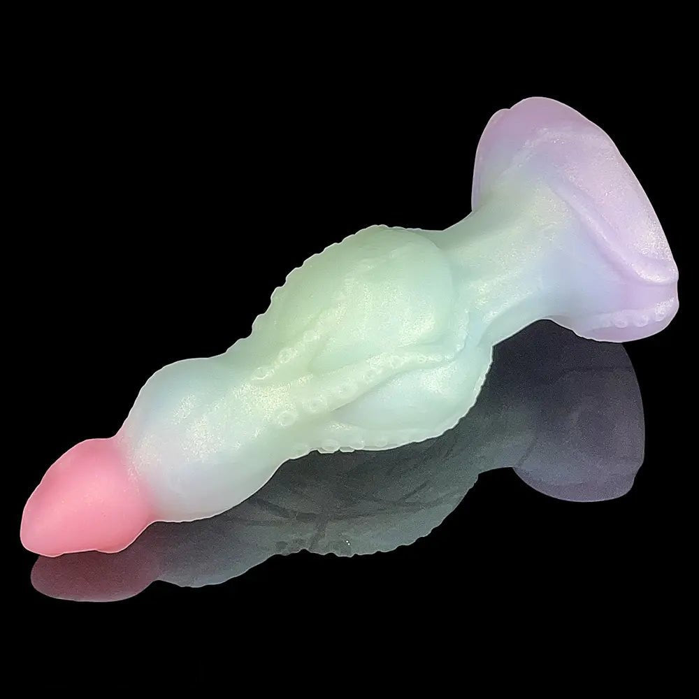 Clear tentacle tapered fantasy silicone dildo, photo 5