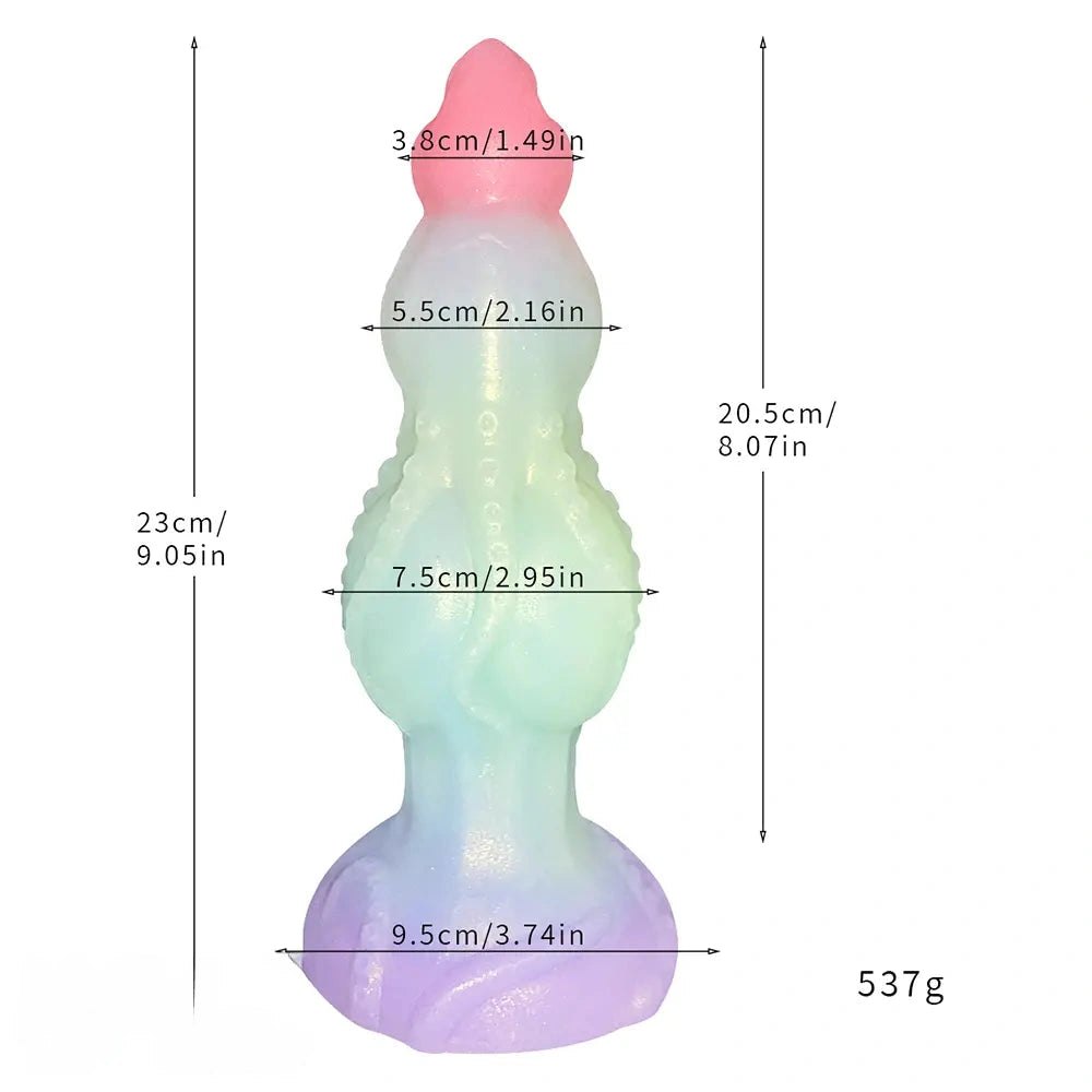Clear tentacle tapered fantasy silicone dildo, photo 7