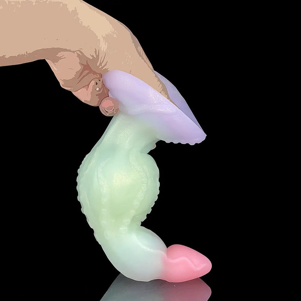 Clear tentacle tapered fantasy silicone dildo, photo 8