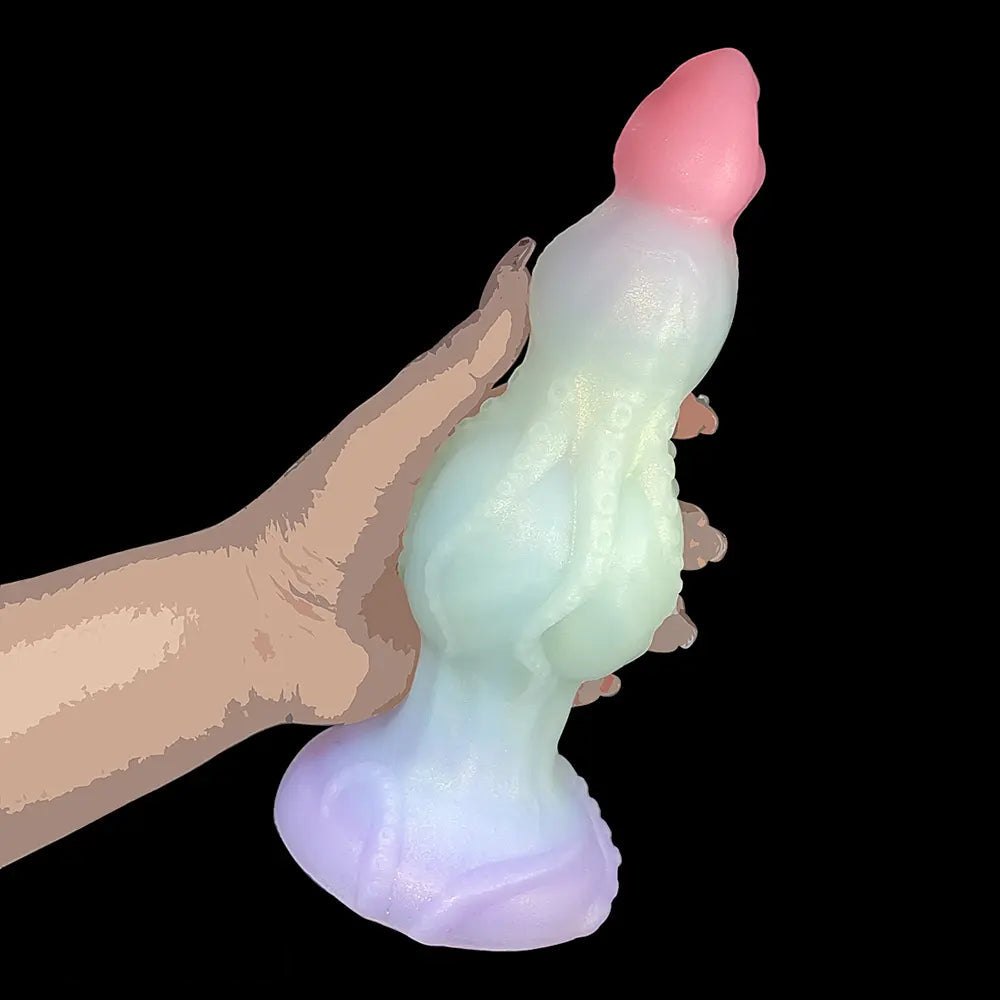 Clear tentacle tapered fantasy silicone dildo, photo 9