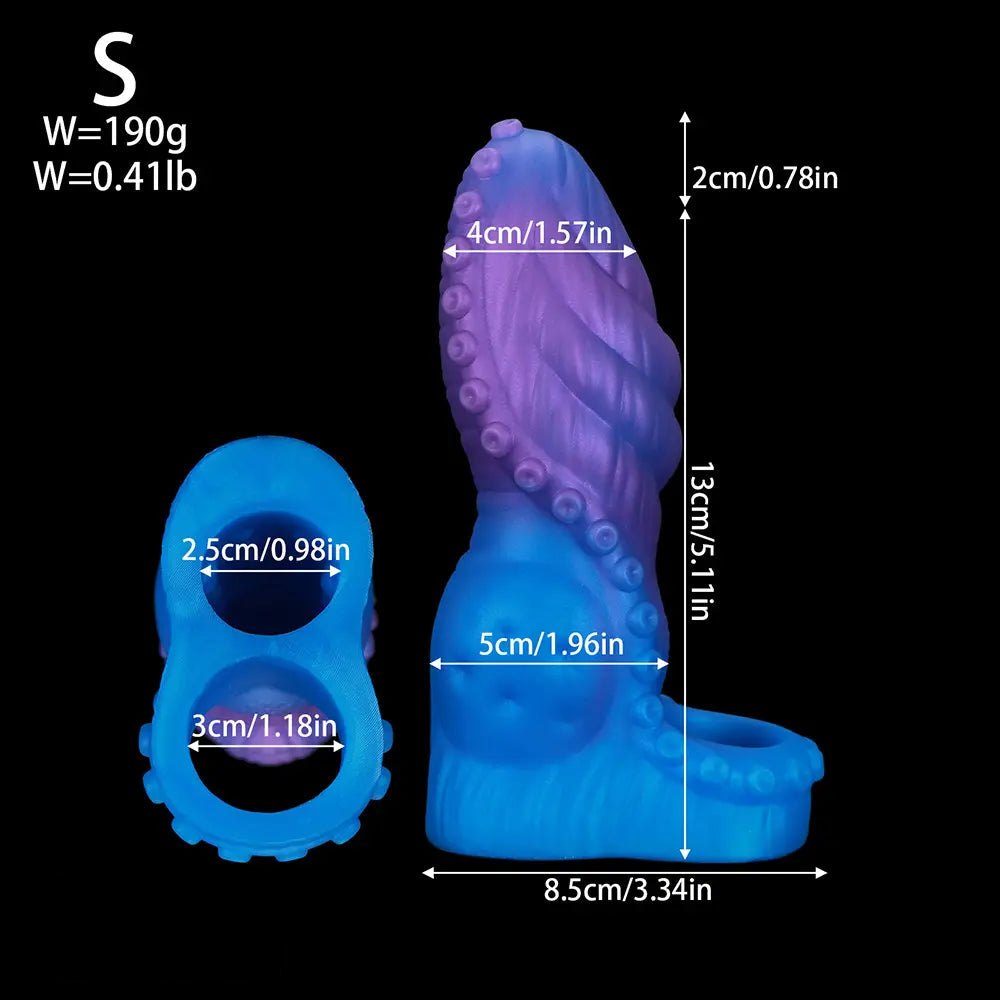 Blue purple tentacle texture fantasy dildo, photo 13