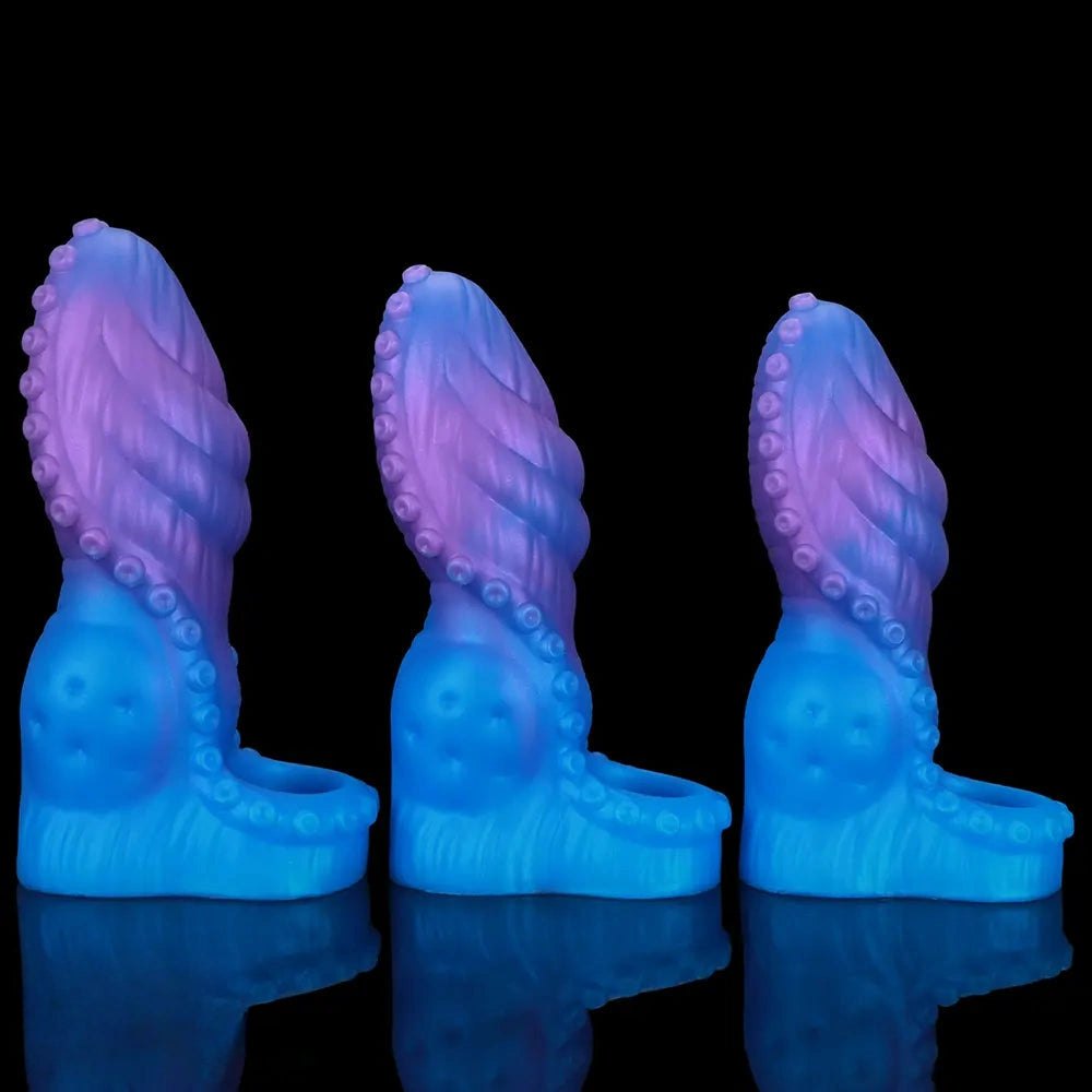 Blue purple tentacle texture fantasy dildo, photo 14
