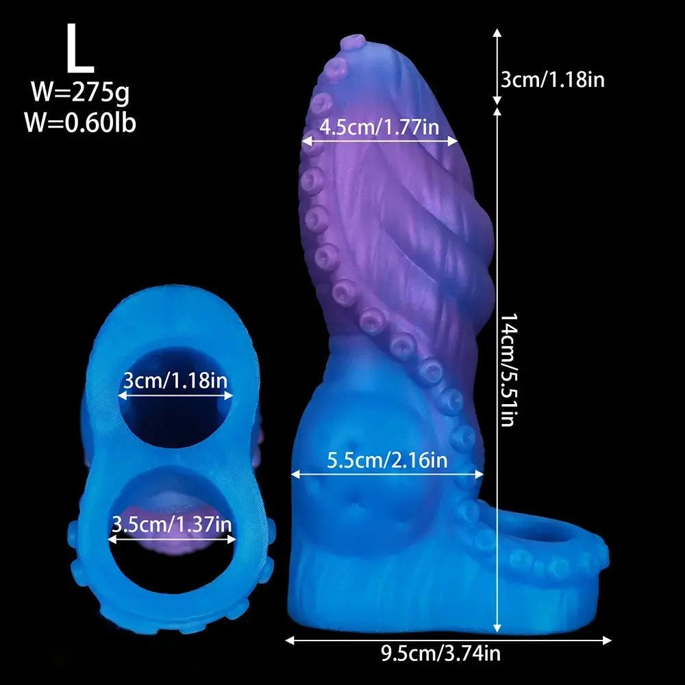 Blue purple tentacle texture fantasy dildo, photo 16