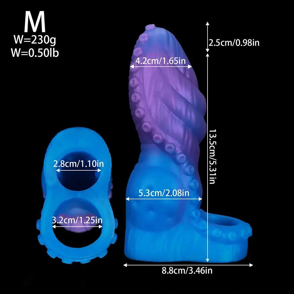 Blue purple tentacle texture fantasy dildo, photo 17