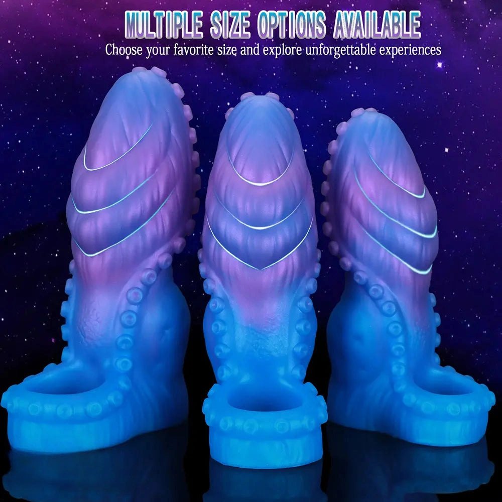 Blue purple tentacle texture fantasy dildo, photo 5